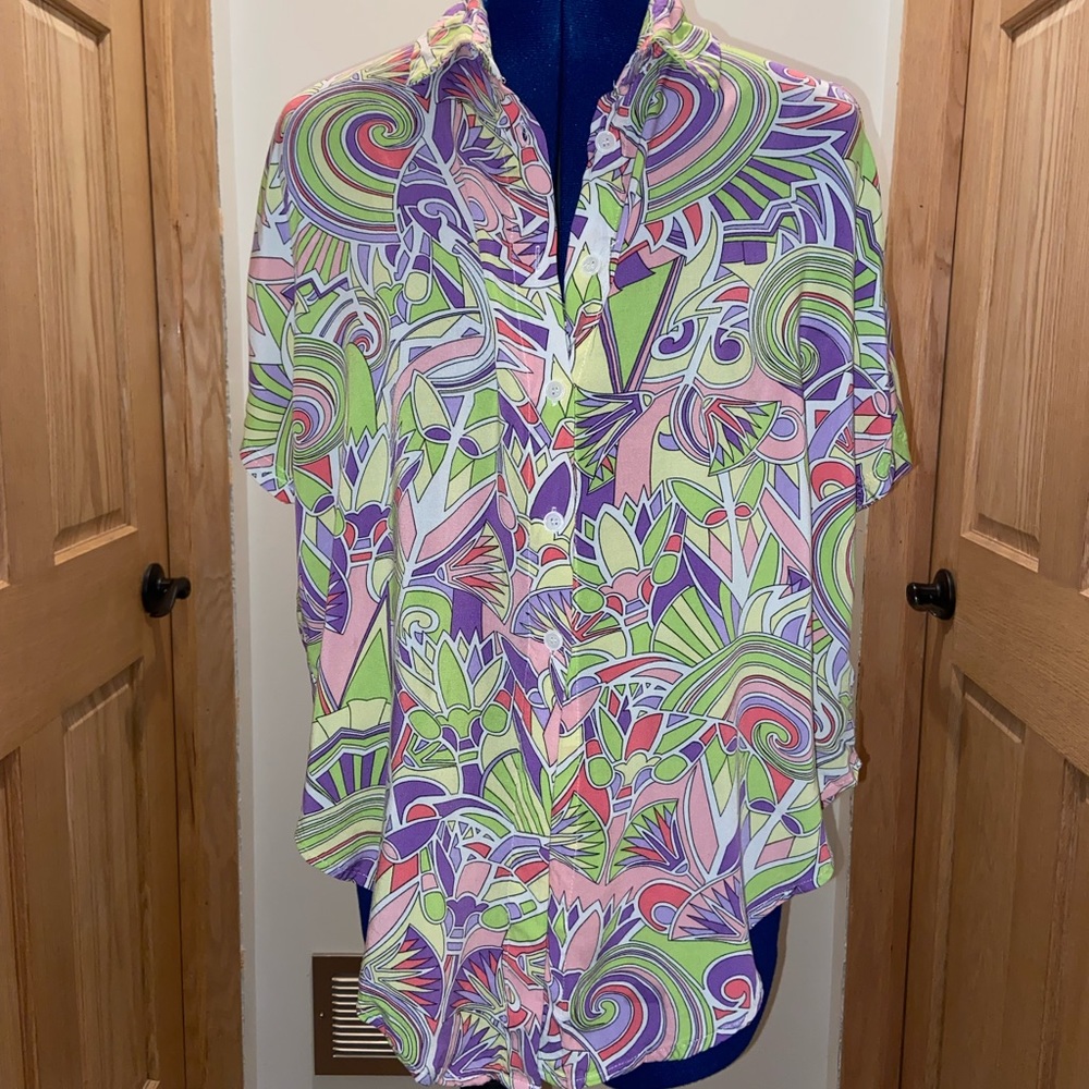 Neon Print Blouse